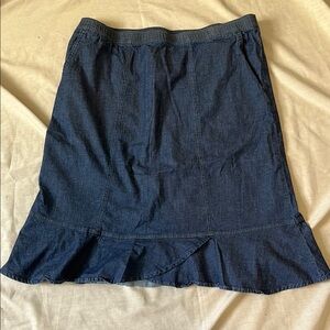 D&Co Denim Blue Cotton elastic waist Skirt Good Used Condition
